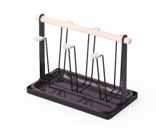 Discipline-based integrated water cup holder Nordic light luxury drainage rack household upside-down storage glass cup holder desktop ironwork cup holder