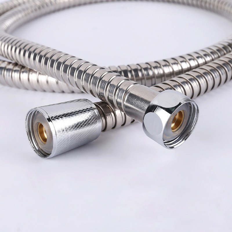 Stainless steel shower hose bathroom water heater water inlet pipe explosion-proof shower head shower pipe double buckle encryption pipe