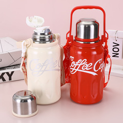 2023款316不鏽鋼可樂杯大容量茶水分離戶外運動壺便攜手提保溫壺