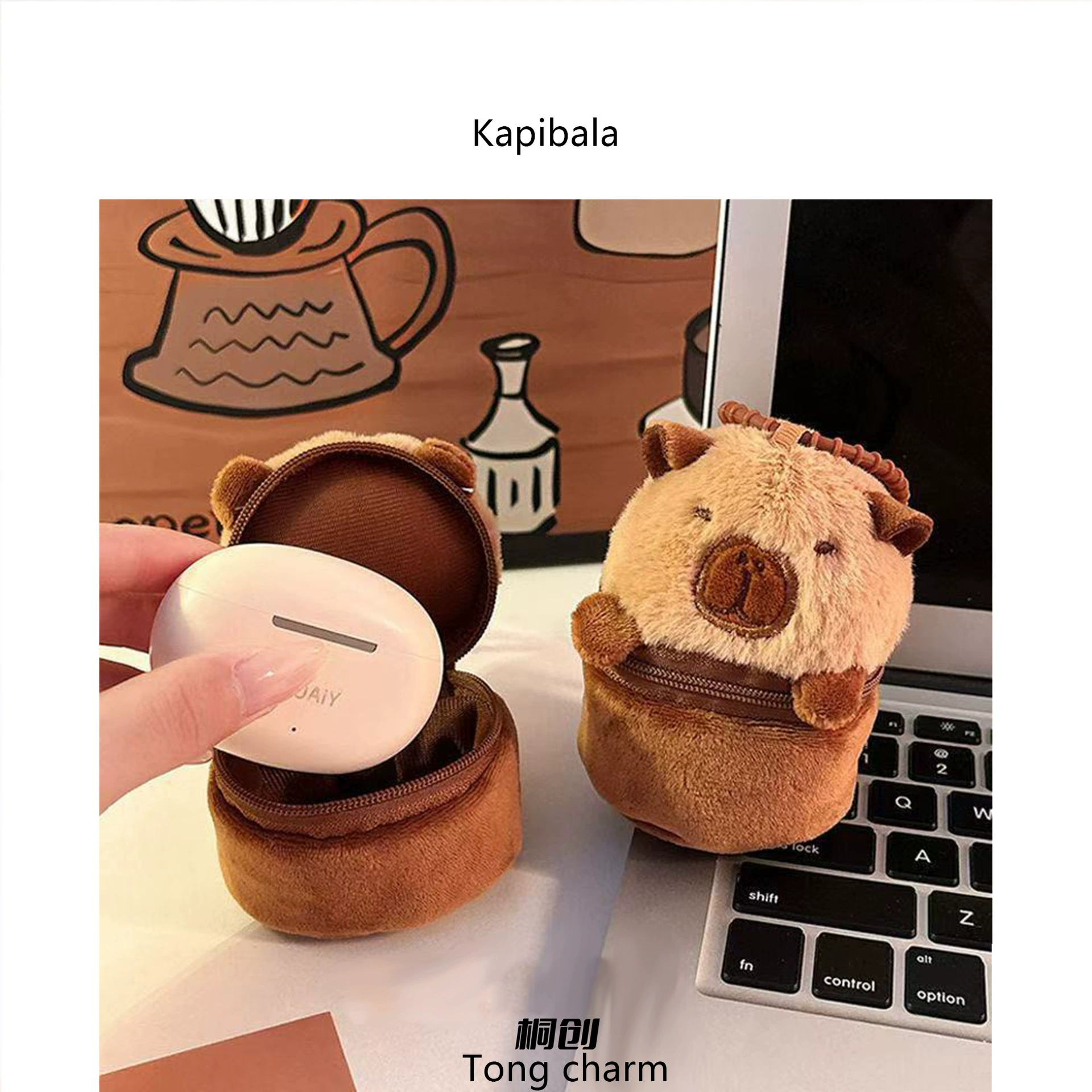 Интернет-знаменитость, милый кошелек для монет в виде капибары, брелок для ключей, кукла, студенческая сумка для хранения, плюшевый кулон, маленькая подарочная кукла