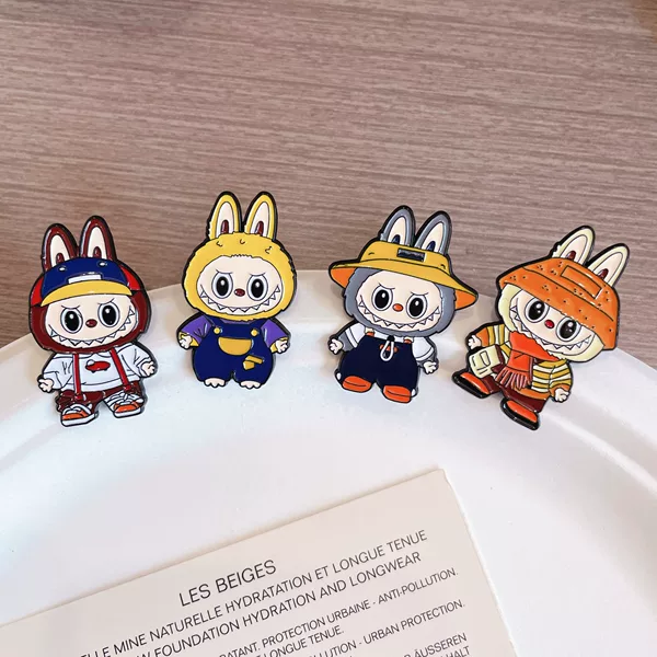 Scandinavian Labubu Brooch Cute Forest Elf Metal Badge Male and Female Student Cartoon Clothes Bag Accessories