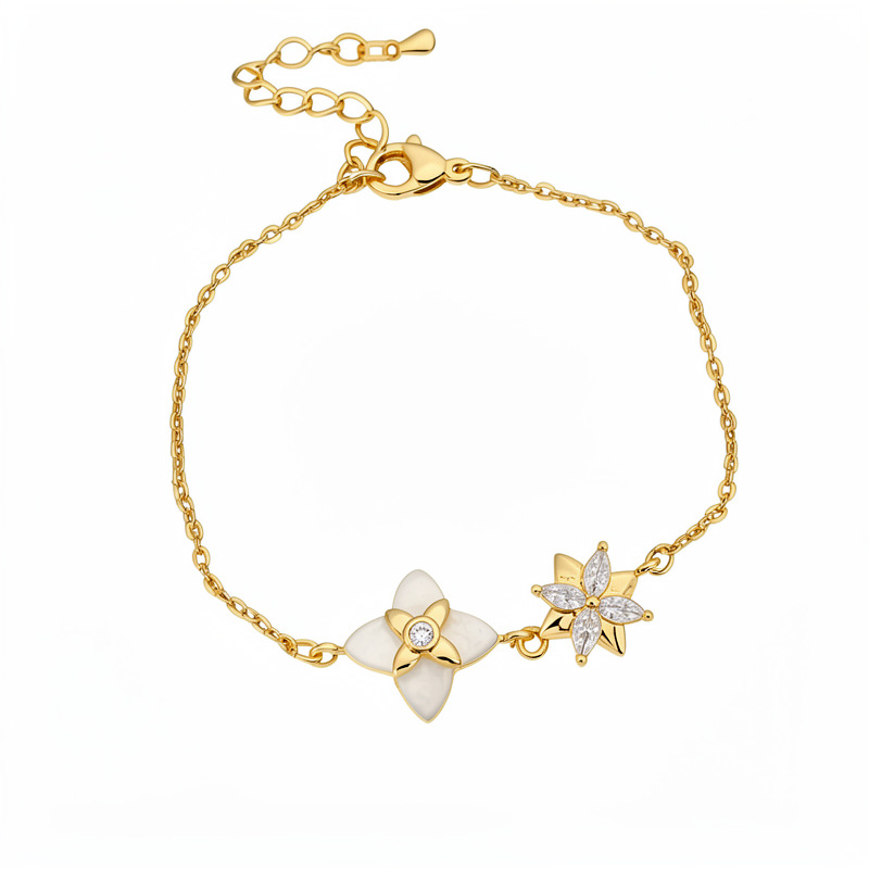 Zirconium Fritillaria Lucky Flower Herb Bracelet lujo ligero nicho de alta sensación pulsera temperamento exquisito joyería al por mayor