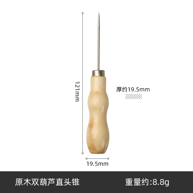 Nuevas herramientas de costura de cuero forma de calabaza mango de madera puncher herramientas hechas a mano en stock al por mayor