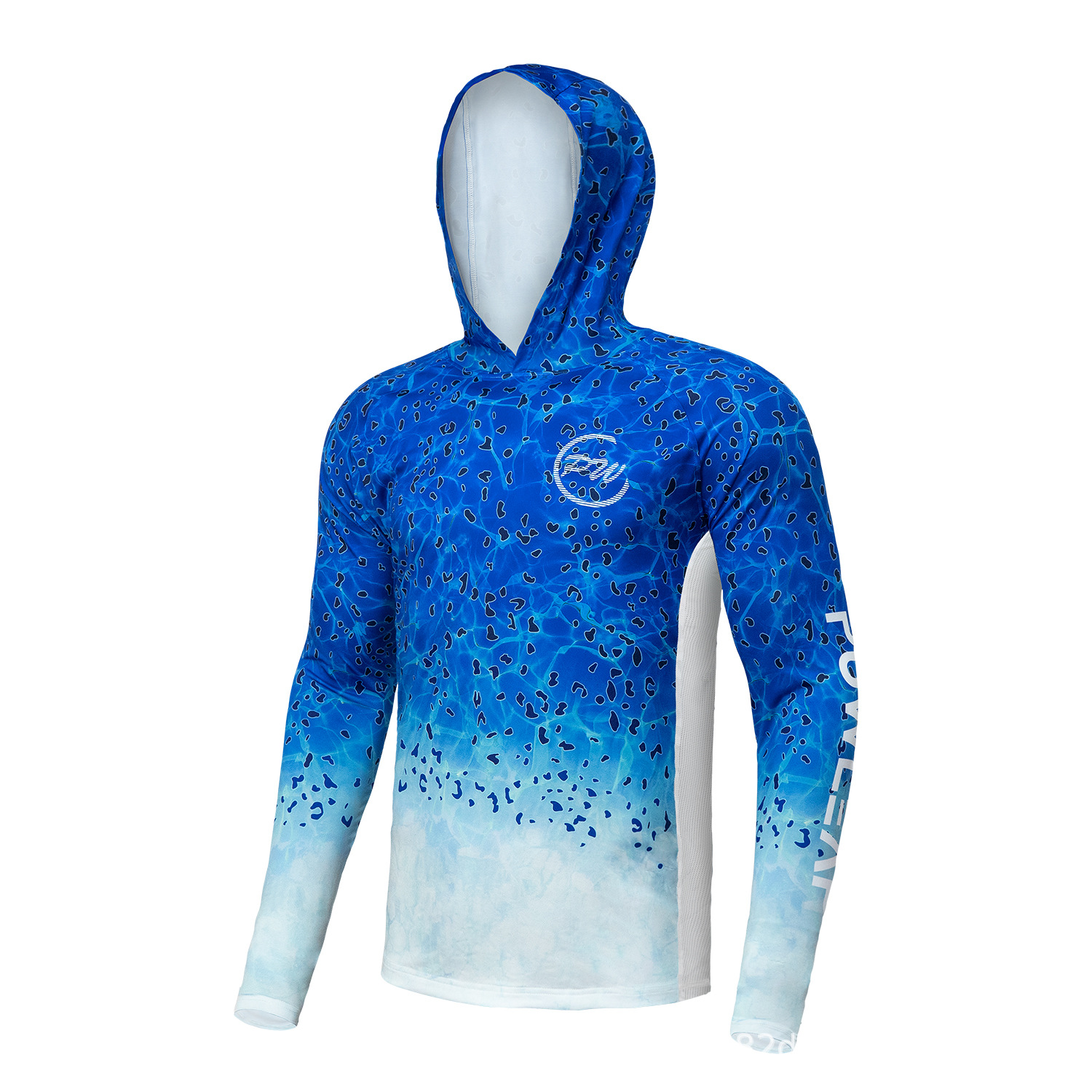 速干冰丝钓鱼服定 制热升华 长袖户外垂钓防晒服数码印花透气帽衫