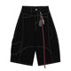 American Style Retro Loose Wide-leg Tooling Shorts for Men and Women Street Fashion Brand Open Line Design Straight Denim Cropped Pants