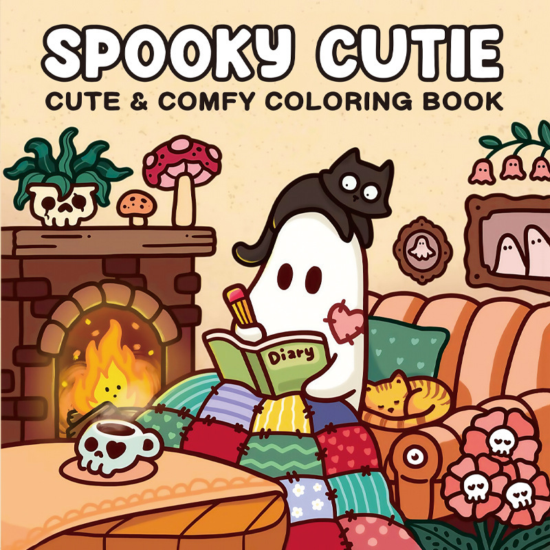 跨境涂色本 Spooky Cutie Coloring Book 怪兽系列儿童涂鸦填色本|undefined