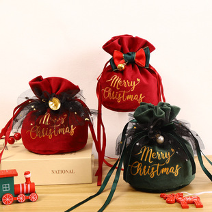 Creative Christmas gift Christmas Apple velvet bag Christmas Eve drawstring packaging gift box Christmas handbag