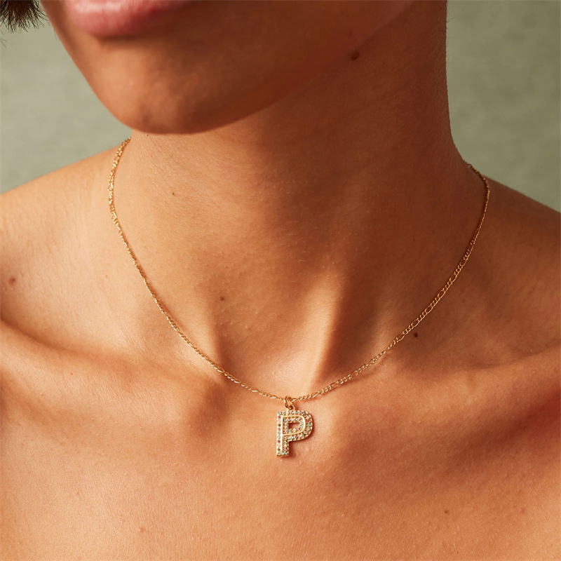 925 Sterling Silver Zircon Letter display picture 7