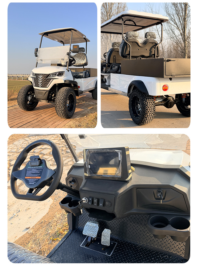 New Model Golf Cart with Bucket for Sightseeing, Real Estate Tours, Airport Reception, and Electric Golf Cart Use