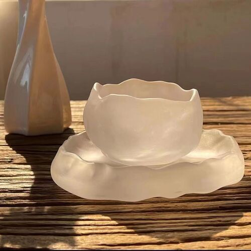 First snow glass tea cup, high-looking Japanese-style snow cup, transparent frosted tea cup, handmade glass cup