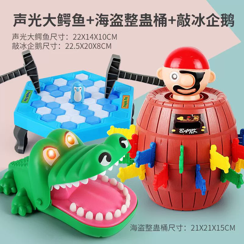 Crocodile, toy for boys, bites finger