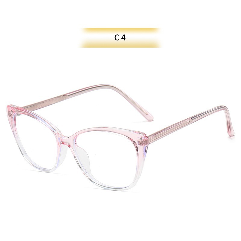 Retro gradiente retrógrado marco de ojos de gato simple protección de la cara de luz azul espejo de luz plana mejora de la cara pequeña grado de uso de gafas miopía