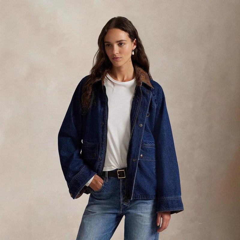 Embroidered Women's Clothing Without Pony Embroidery, 25Th Anniversary Autumn Denim Barn Jacket, Thick Cotton Loose Fit