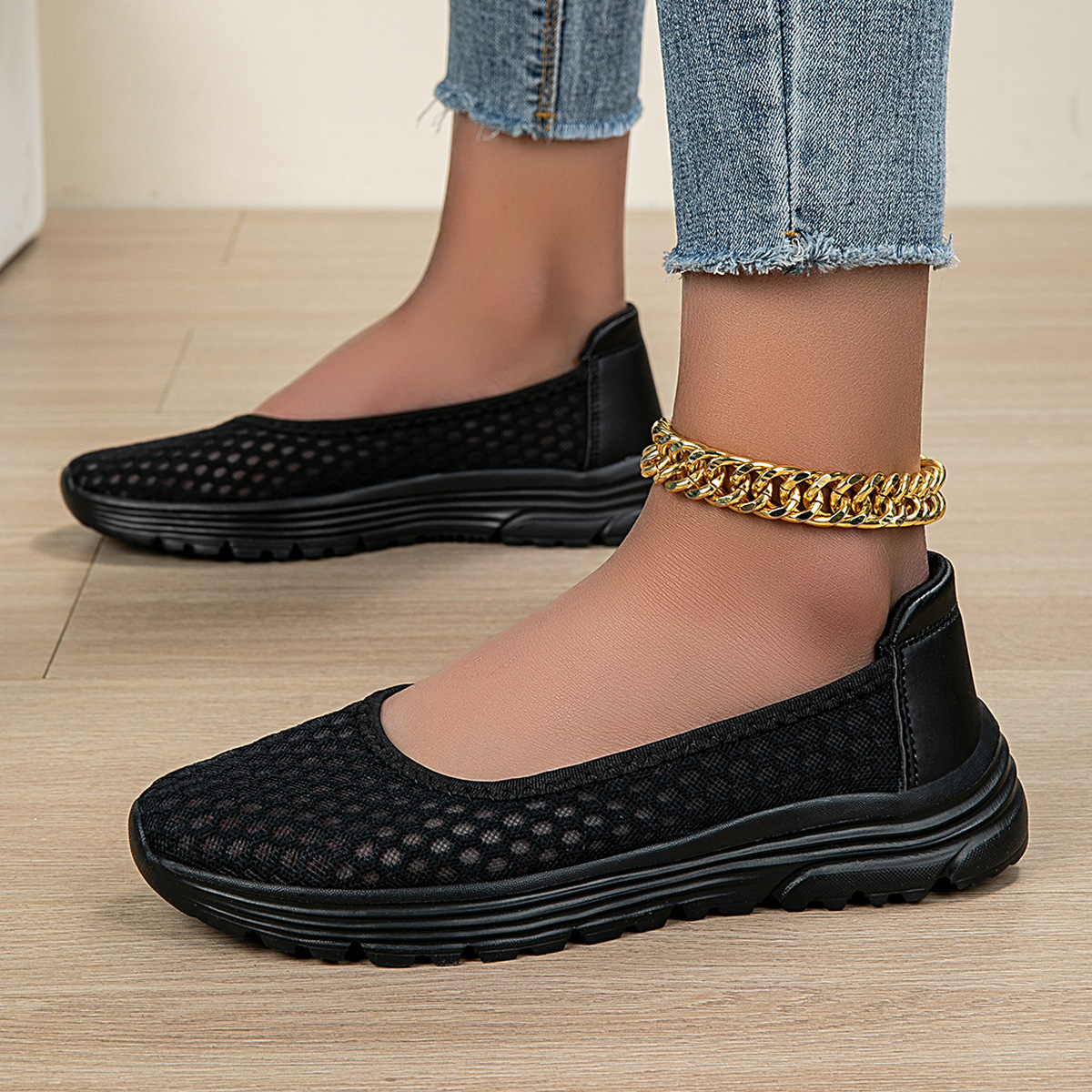 Summer Mesh Women's Walking Sandals, Slip-on Lazy Closed-toe Half-slippers For Men Women, Large Size, Comfortable And_vogvips.com