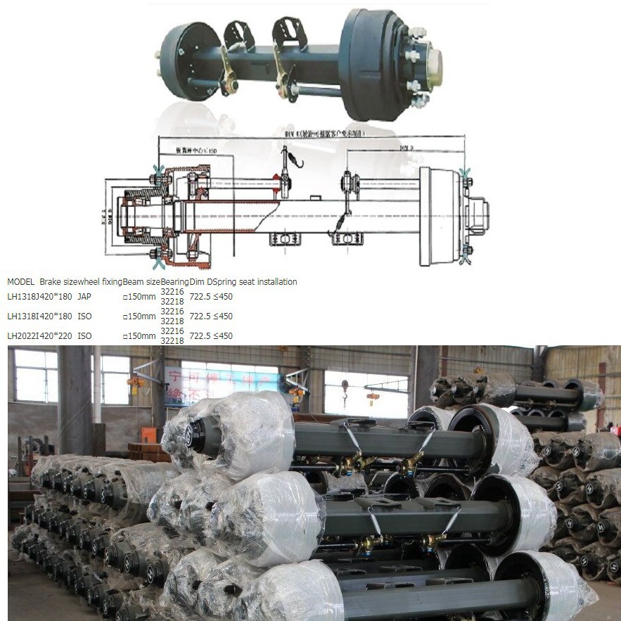 Manufacturer Exports 13-Ton to 25-Ton Trailer Axles, American-Style Axle Assemblies