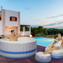 吉龙 气泡水疗池 SPA水池 可加热充气浴缸按摩温泉池六人按摩水池