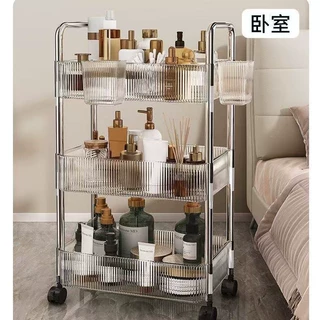 轻奢亚克力置物小推车多层带轮移动收纳架卧室化妆品储物架批发