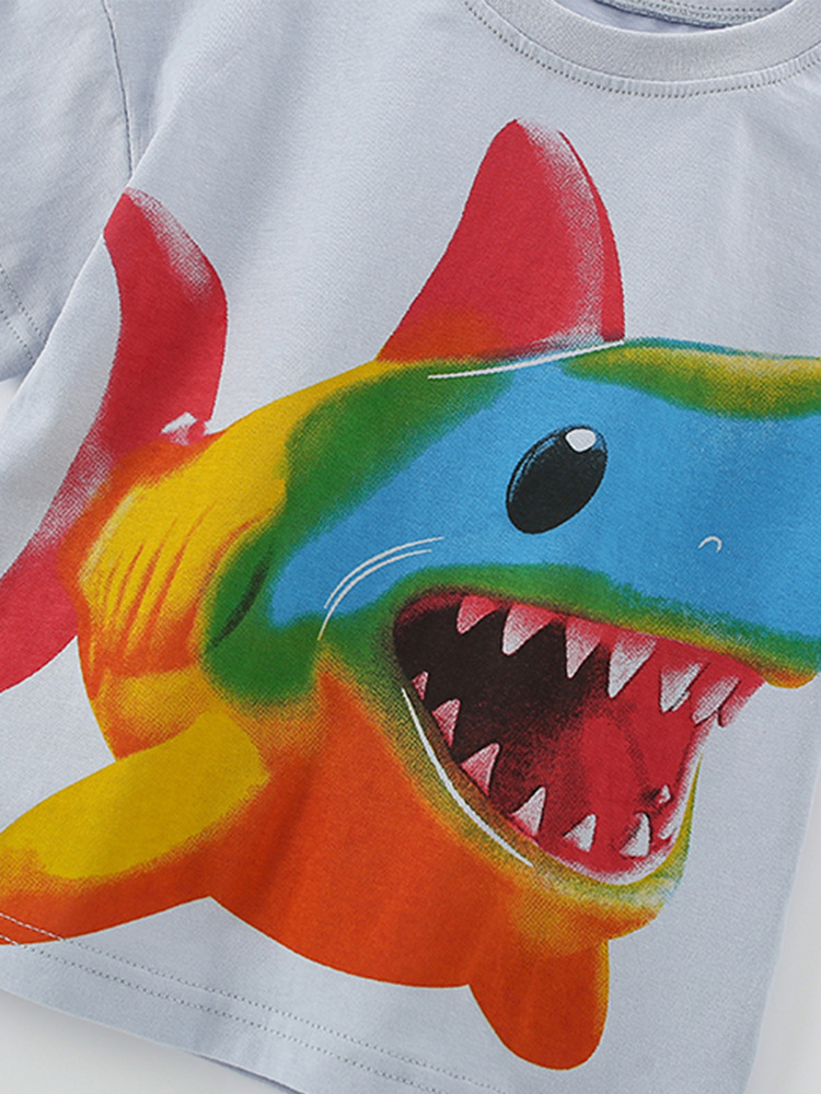 Trajes transfronterizos para niños malwee verano nuevo cuello redondo de manga corta ropa casera para niños europeos y estadounidenses