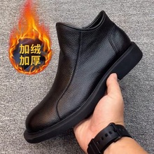 跨境马丁靴男真皮头层牛皮外贸高帮男鞋透气休闲单层皮鞋时尚切尔