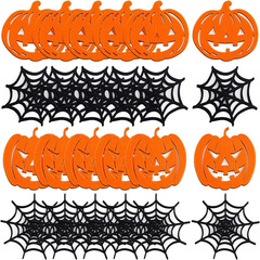 ハロウィーンのクモとカボチャのフェルトのコースターの飲み物のコースターの耐熱切断のコースターの晩餐会のテーブルのマットの装飾