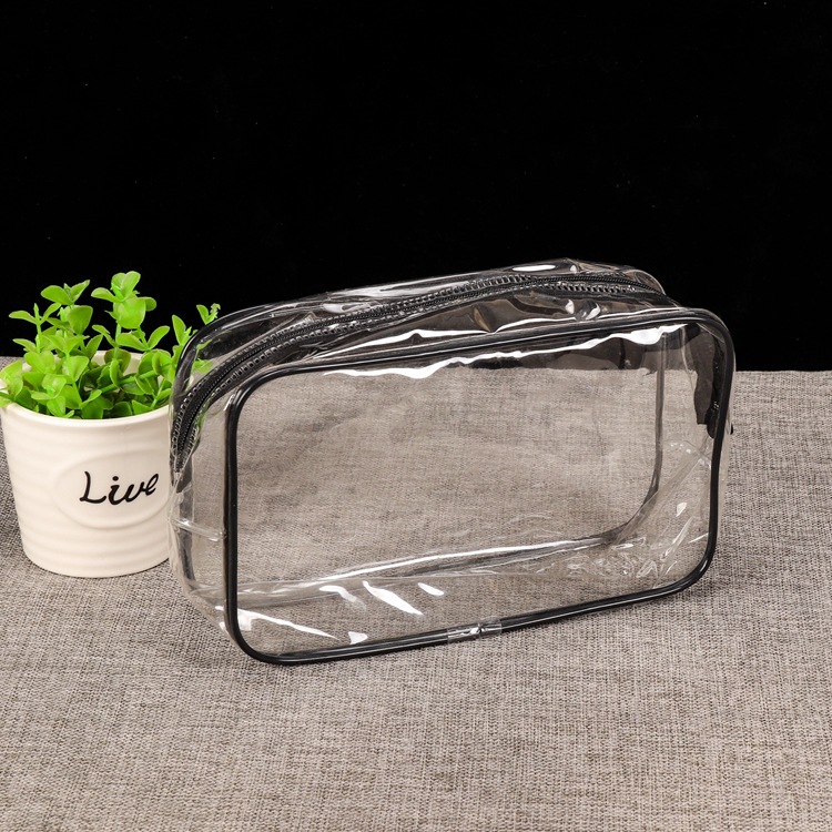 供应批发旅行洗漱用品透明塑料PVC收纳袋化妆品拉链包装袋