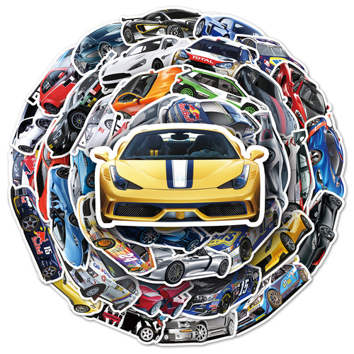 102 non-repeating supercar racing graffiti cartoon luggage scooter mobile phone case notebook decorative stickers