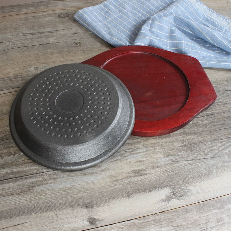Teppanyaki plate for household use, pepper kitchen iron plate round steak plate for rice, induction cooker, Lingyue