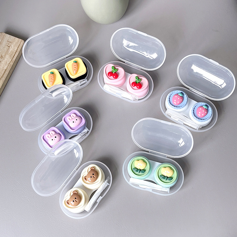 Fresh Bear Rabbit Contact Lens Case Small Portable Contact Lens Box Couple Case Care Box PP-X27