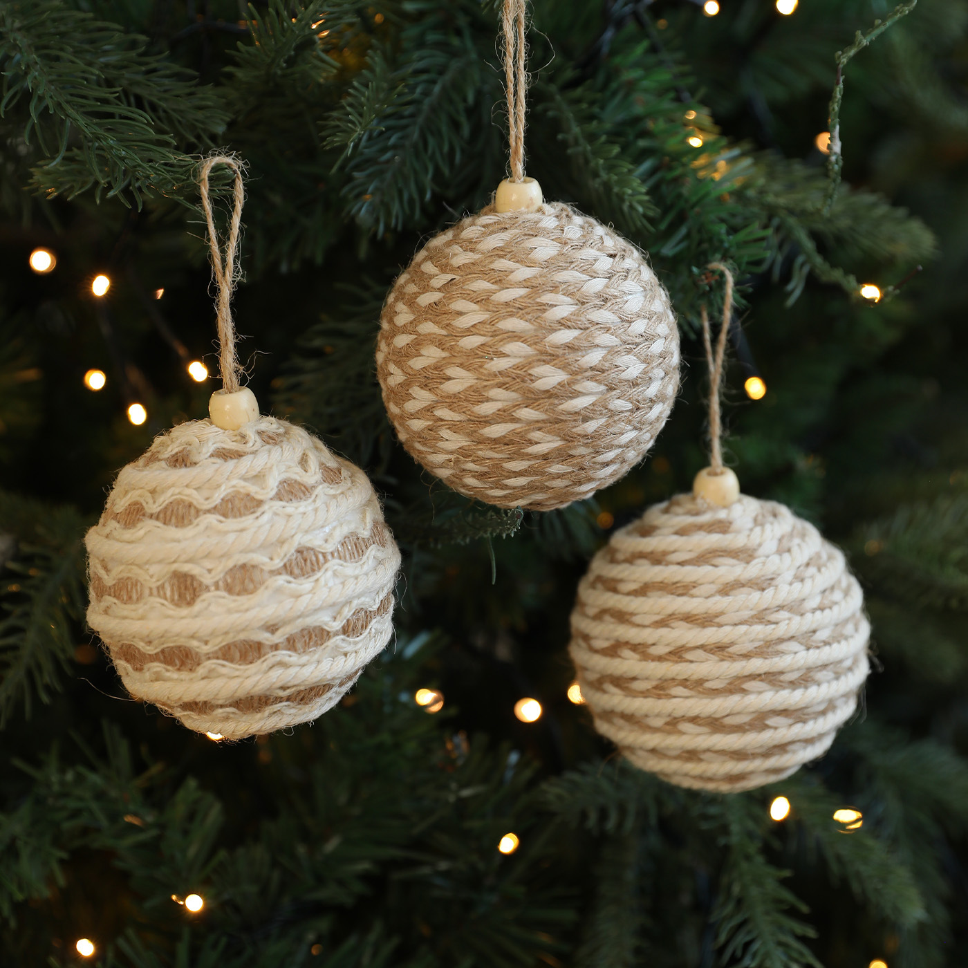 Transfronterizo 8CM cuerda de cáñamo bola cuerda de algodón bola espuma bola semáforo colgante árbol de Navidad bola colgante accesorios de decoración en stock