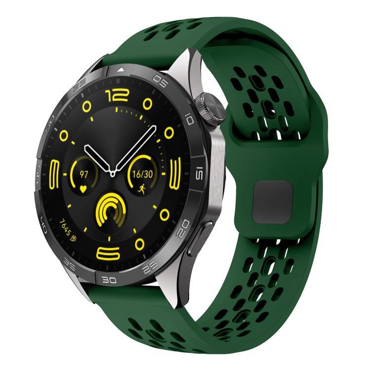 20 / 22mm correa de silicona general agujero plano agujero diseño transpirable botón negro correa de reemplazo de reloj de marca múltiple