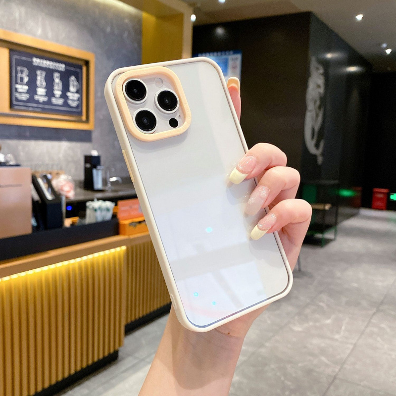 撞色苹果17promax双色手机壳iPhone15/14pro磨砂壳亚克力12凹槽壳|undefined