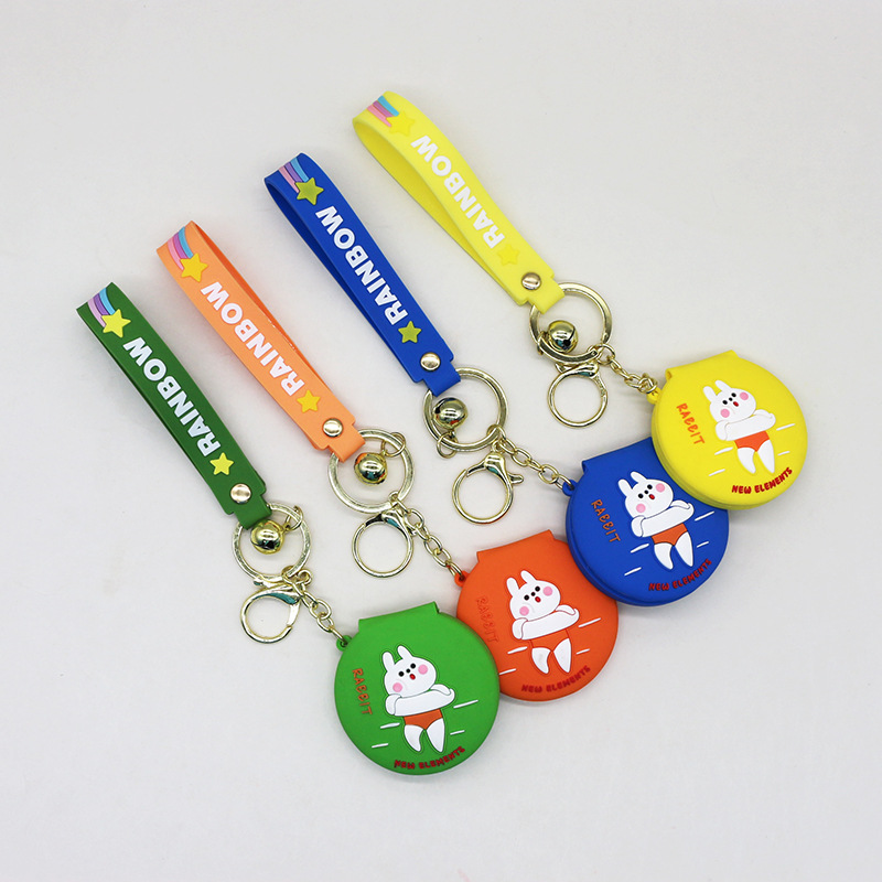 Nuevo espejo redondo pequeño portátil de dibujos animados lindo corazón de niña espejo de maquillaje plegable dormitorio vestidor espejo venta directa de fábrica