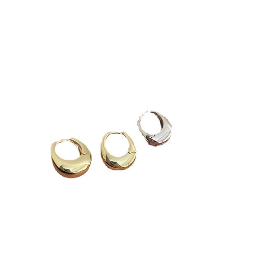 Geometric Elliptical Holes Earrings for Women, Metal Personality Hip-Hop S925 Silver Needle Earrings, Versatile Fashion Korean Version Earrings Trend