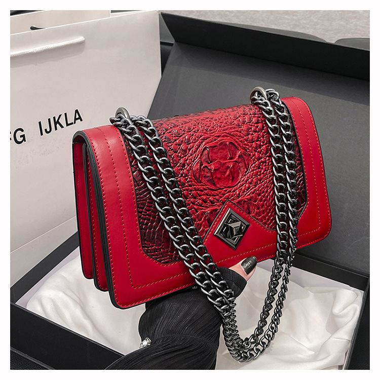 Crocodile Pattern Shoulder Bag For Women Large Capacity Luxury Handbag_voghion.com