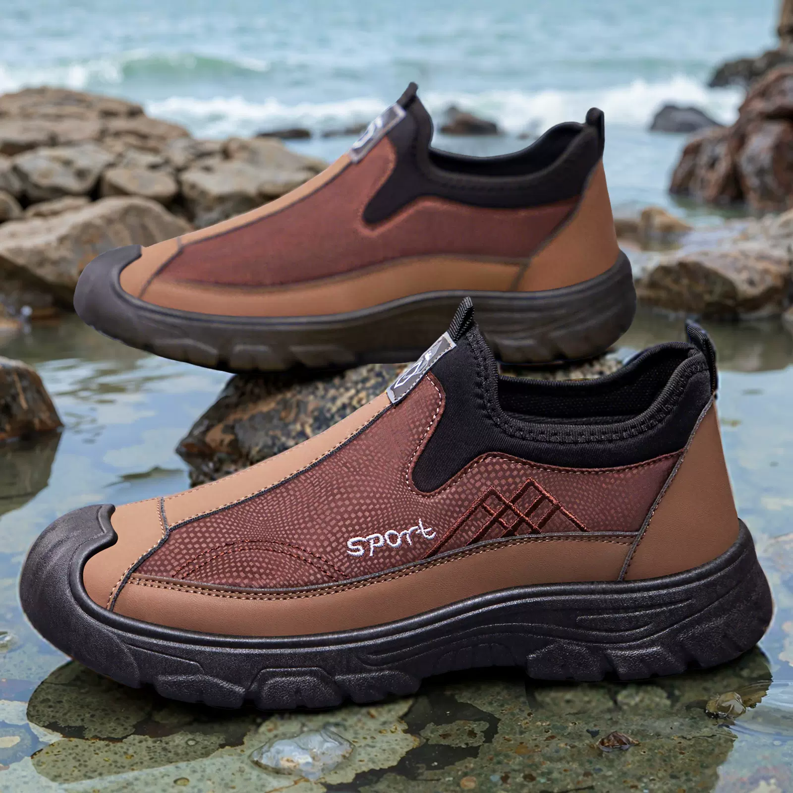 鞋子男鞋新款春季时尚休闲单鞋软底舒适一脚蹬男鞋厂家直销工作鞋