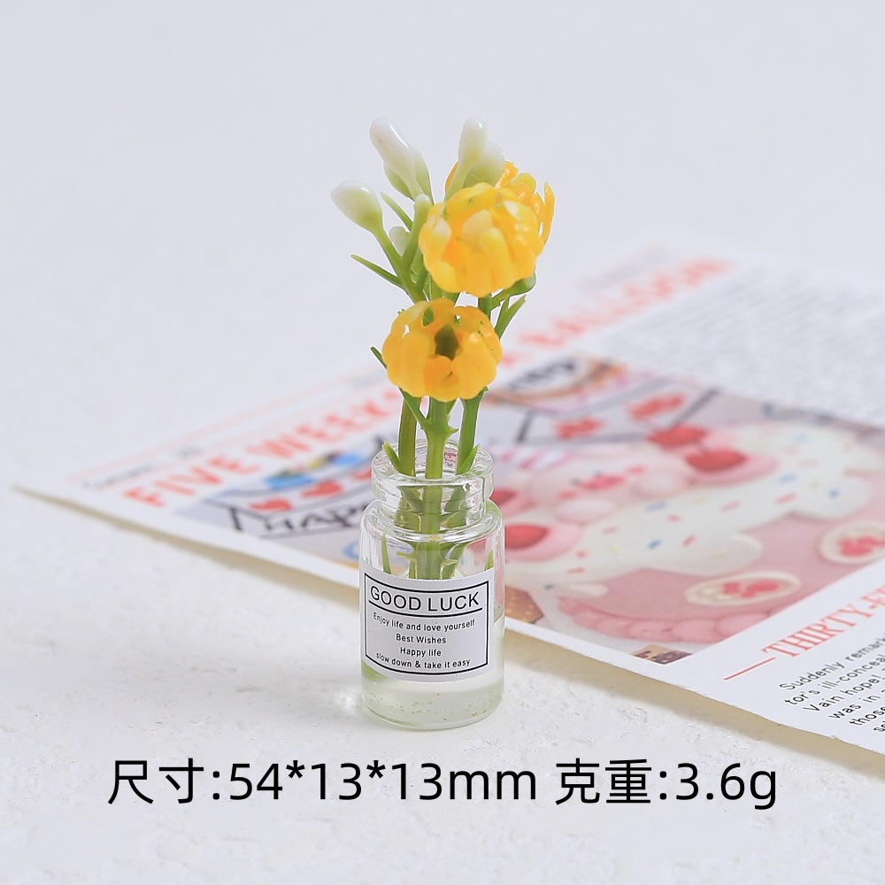 입체적인 야광 꽃병 - 작은 노란색