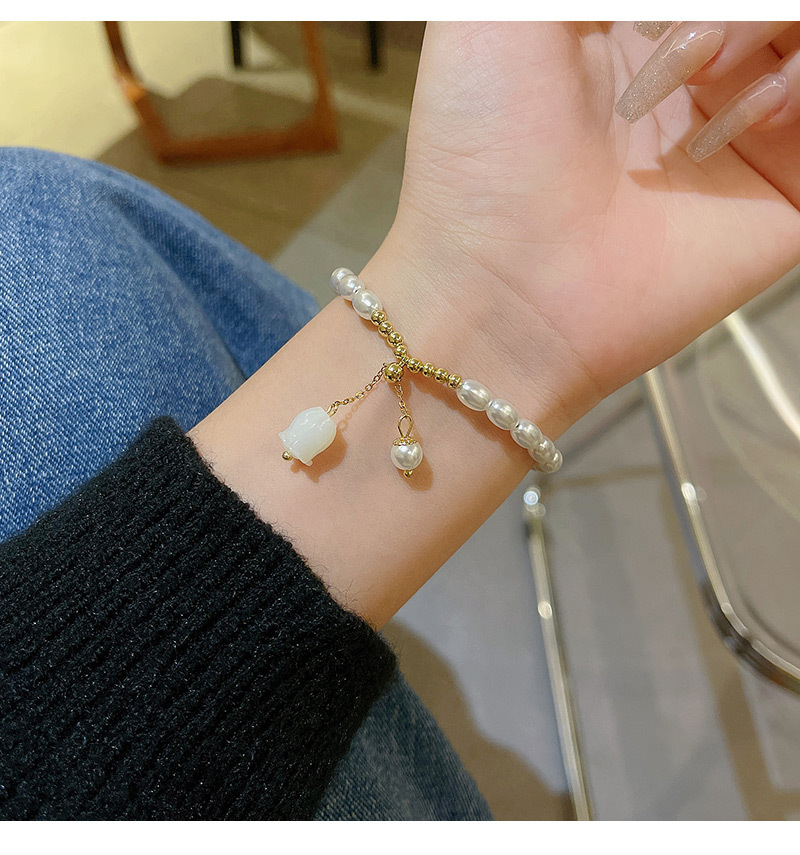 Simple Style Flower Copper Plating Bracelets 1 Piece