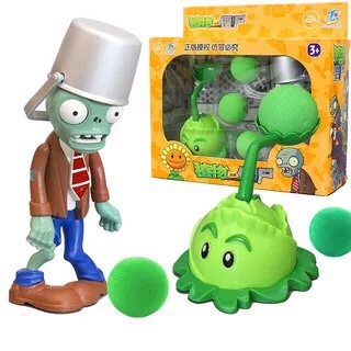 Juguetes de Plantas contra Zombis, juego completo de goma suave, lanzador de guisantes, juego para niños, regalo para niños, figuras