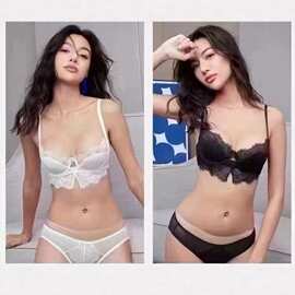 俄罗斯蕾丝薄棉透气面料女士内衣女聚拢胸罩文胸套装Bra suit