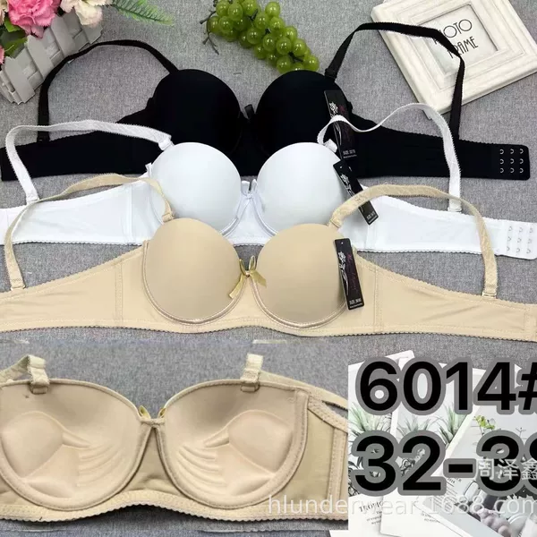 Wholesale Foreign Trade Dual-Use Solid Color Classic Underwire Bra for Women, Push-Up Comfortable Bra with Half-Cup Design, Cross-Border