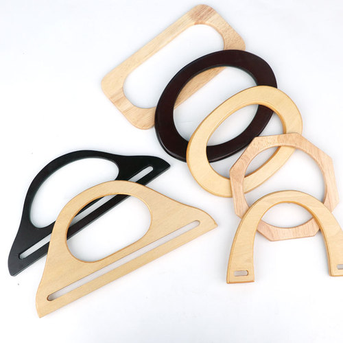 diy bag accessories handle bamboo wooden handmade wooden ring bamboo ring hand-drawn ring wooden ring handle d-shaped