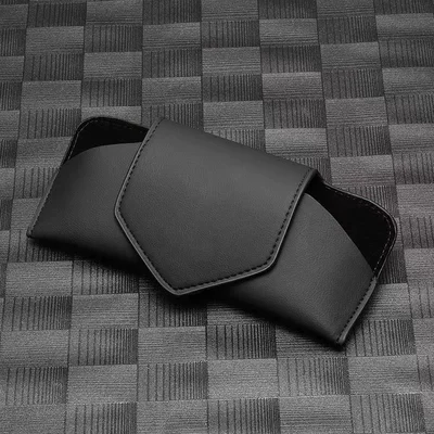 Leather Car Glasses Box Sun Visor High-end Sunglasses Frame Car Refueling Card Holder Car Sunglasses Storage Box (Car Glasses Clip/Bill Clip) - black