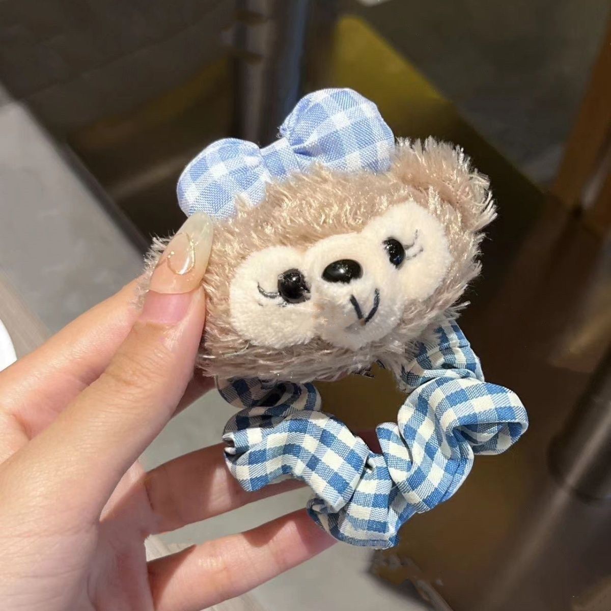 Bonito anillo de cabello de Shirley Mei estilo universitario JK viento muñeca cuadrilátero rojo <unk> <unk> clip de boca japonés joyería de cabello mujer