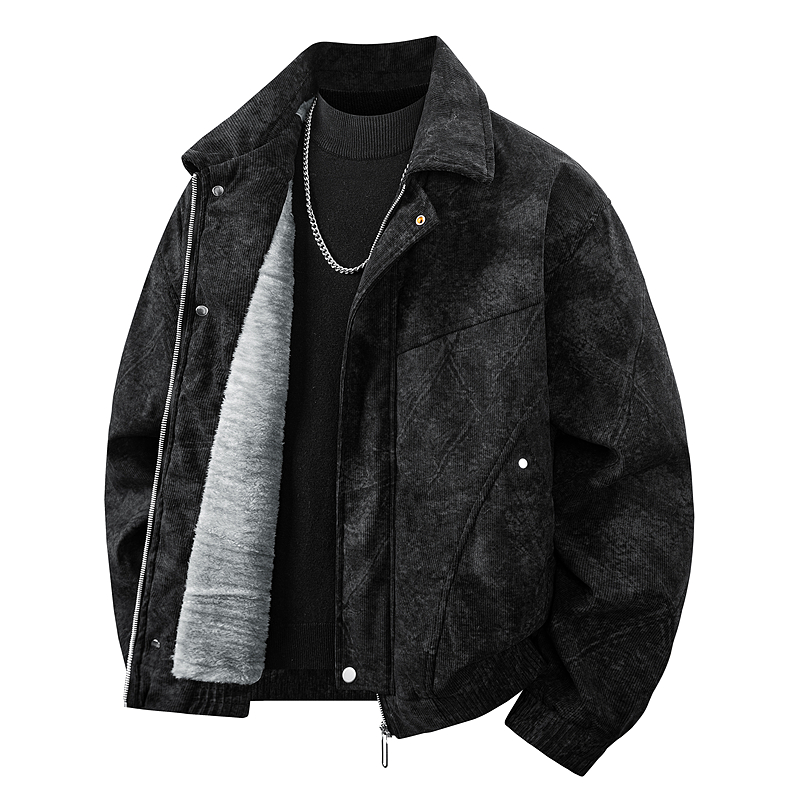 Añadir algodón grueso hombre otoño invierno americano chaqueta vintage locomotora hombre nuevo abrigo de algodón extra grande suelto