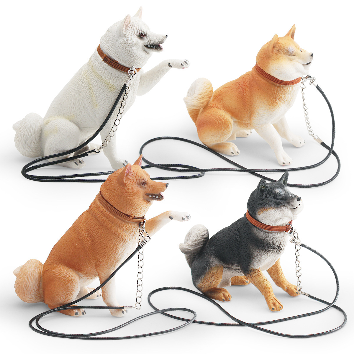 Simulación transfronteriza de perros perros perros animales perros idílicos Huangchai con cuerda de tracción juguetes decorativos