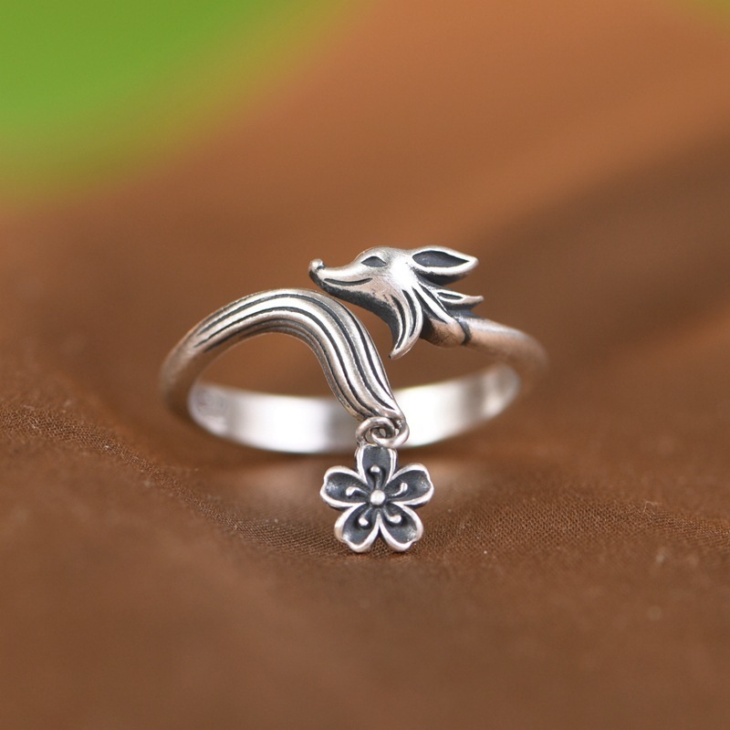 Retro ethnic small design cute adjustable ring