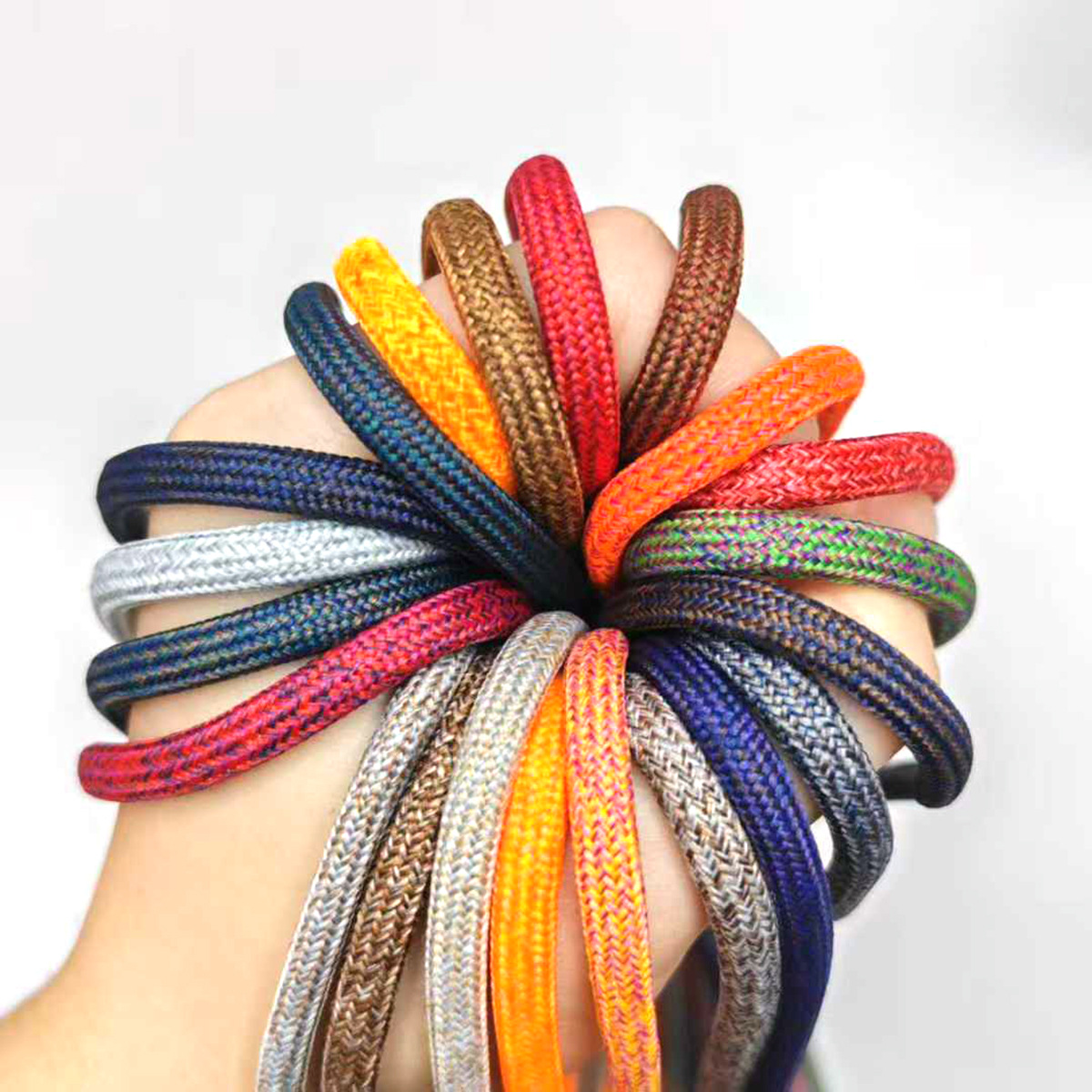 3 / 5 / 6mm poliéster de color encriptación de tela fina mezcla de núcleo trenzado cuerdas redondas cuerdas redondas gruesas de color mixto