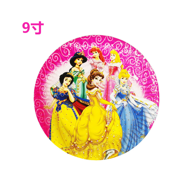 Transfronterizo seis fábricas de cumpleaños de la princesa Placa de papel de dibujos animados de los niños taza de papel vajilla Sofía decoración traje