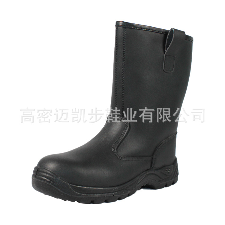 劳保靴 高筒高帮牛皮油田电焊工鞋 钢包头防砸防刺穿实心底工作鞋