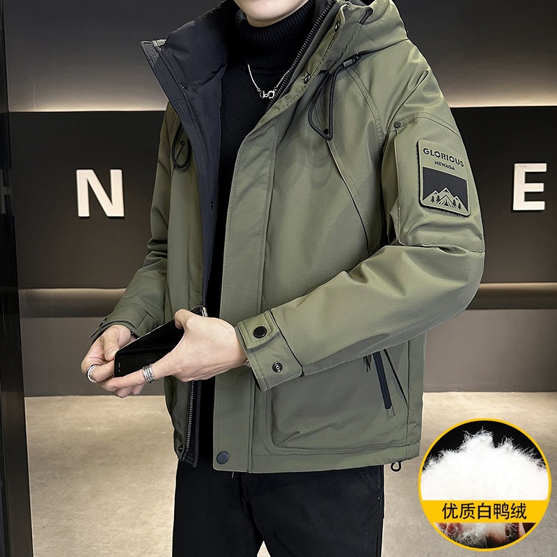 New National Standard 50% Down Men's Down Jacket 2025 Winter Thickened Warm Loose Hooded Duck Down Coat